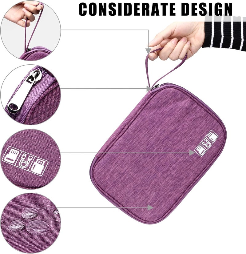 CILLA Travel Cord Organizer Case, Portable Waterproof Storage Bag for Charger, Cord, USB, Power Bank, Earphone, SD Card, Travel Essentials - Image 4